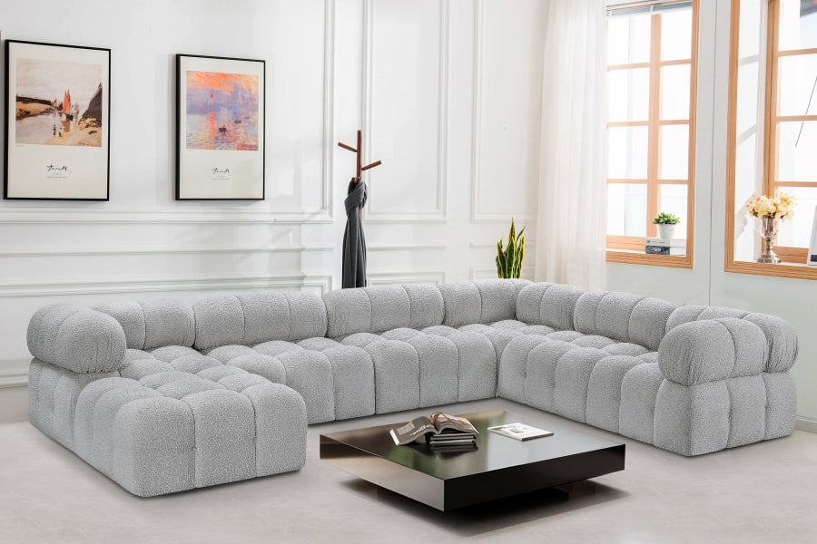 Canapé sectionnel Ames en tissu bouclé