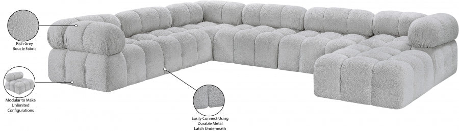 Canapé sectionnel Ames en tissu bouclé