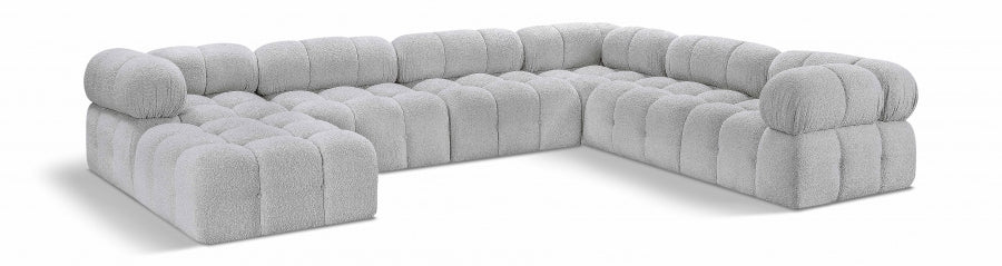 Canapé sectionnel Ames en tissu bouclé