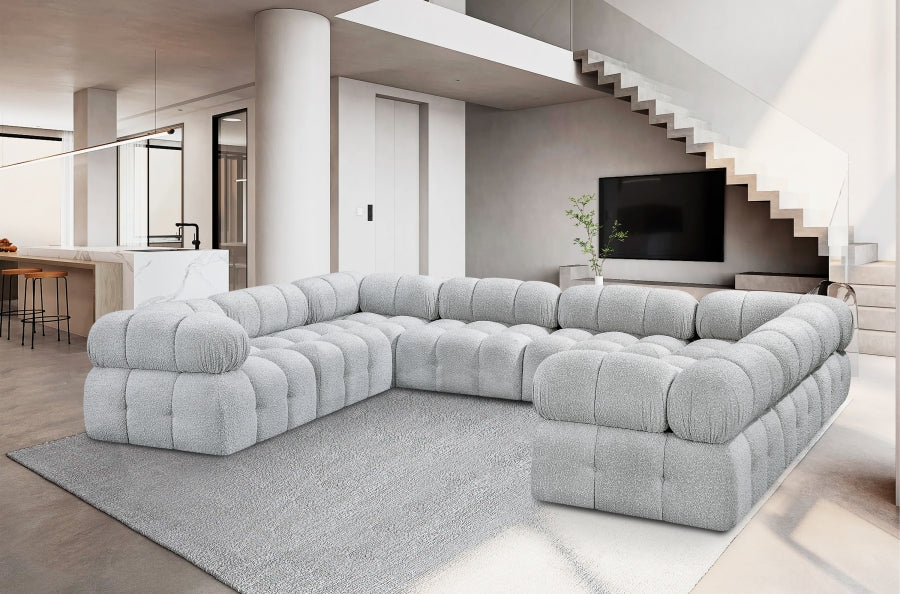 Canapé sectionnel Ames en tissu bouclé