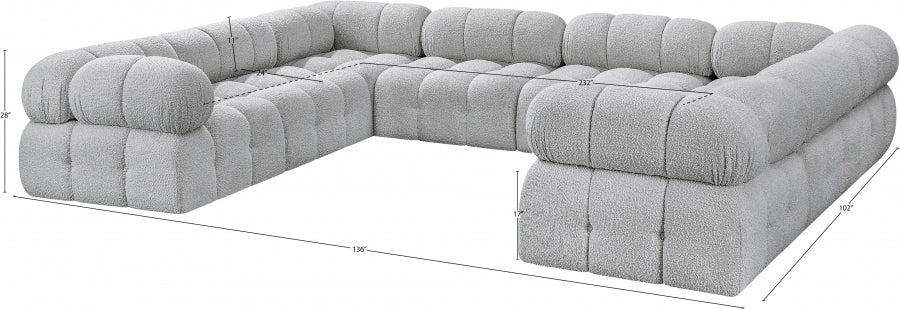 Canapé sectionnel Ames en tissu bouclé
