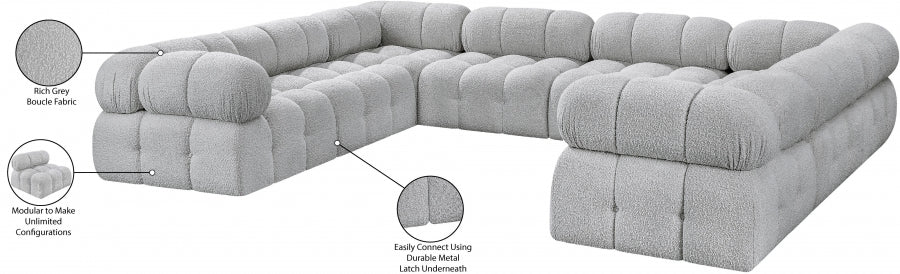 Canapé sectionnel Ames en tissu bouclé