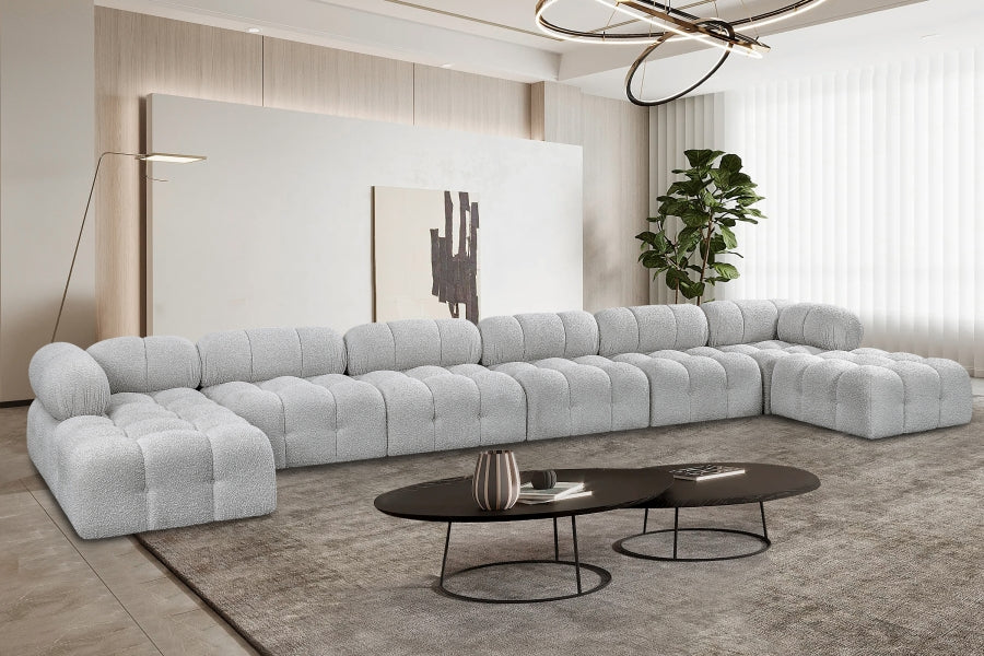 Canapé sectionnel Ames en tissu bouclé