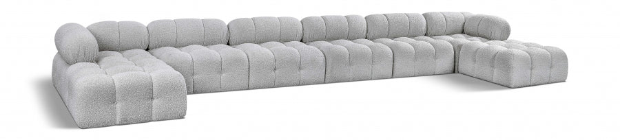 Canapé sectionnel Ames en tissu bouclé