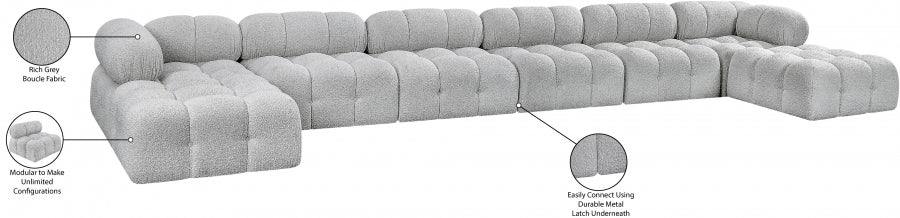 Canapé sectionnel Ames en tissu bouclé