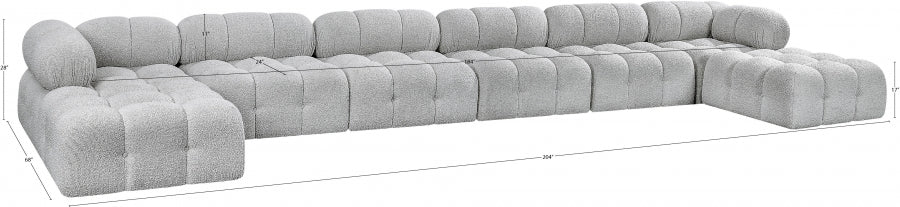 Canapé sectionnel Ames en tissu bouclé