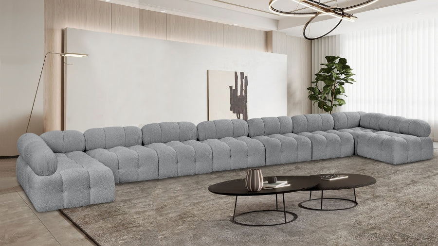 Canapé sectionnel Ames en tissu bouclé