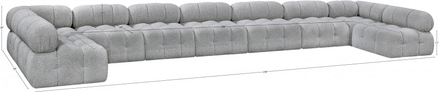 Canapé sectionnel Ames en tissu bouclé