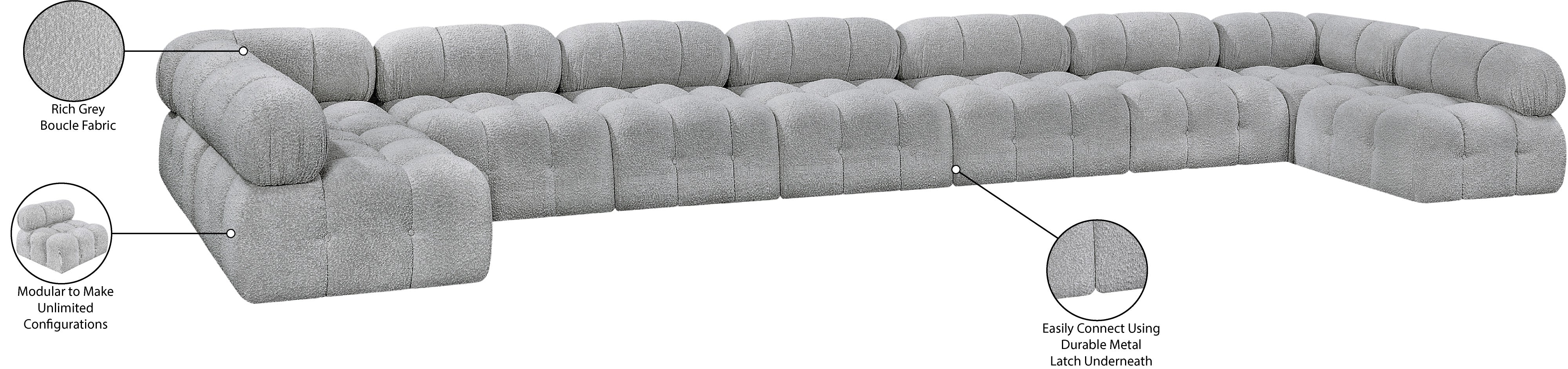 Canapé sectionnel Ames en tissu bouclé