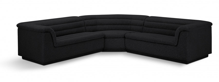 Sectionnel en tissu bouclé Cascade