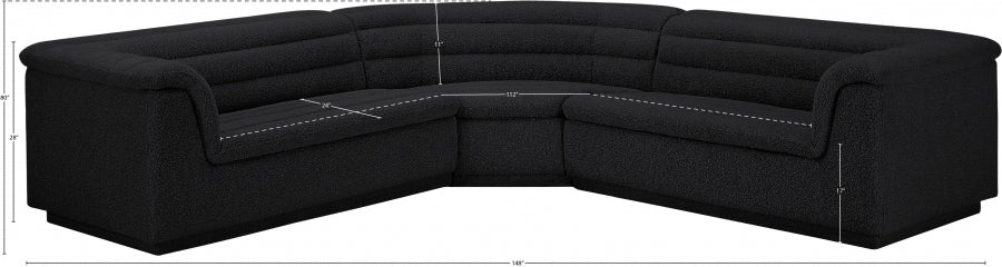 Sectionnel en tissu bouclé Cascade