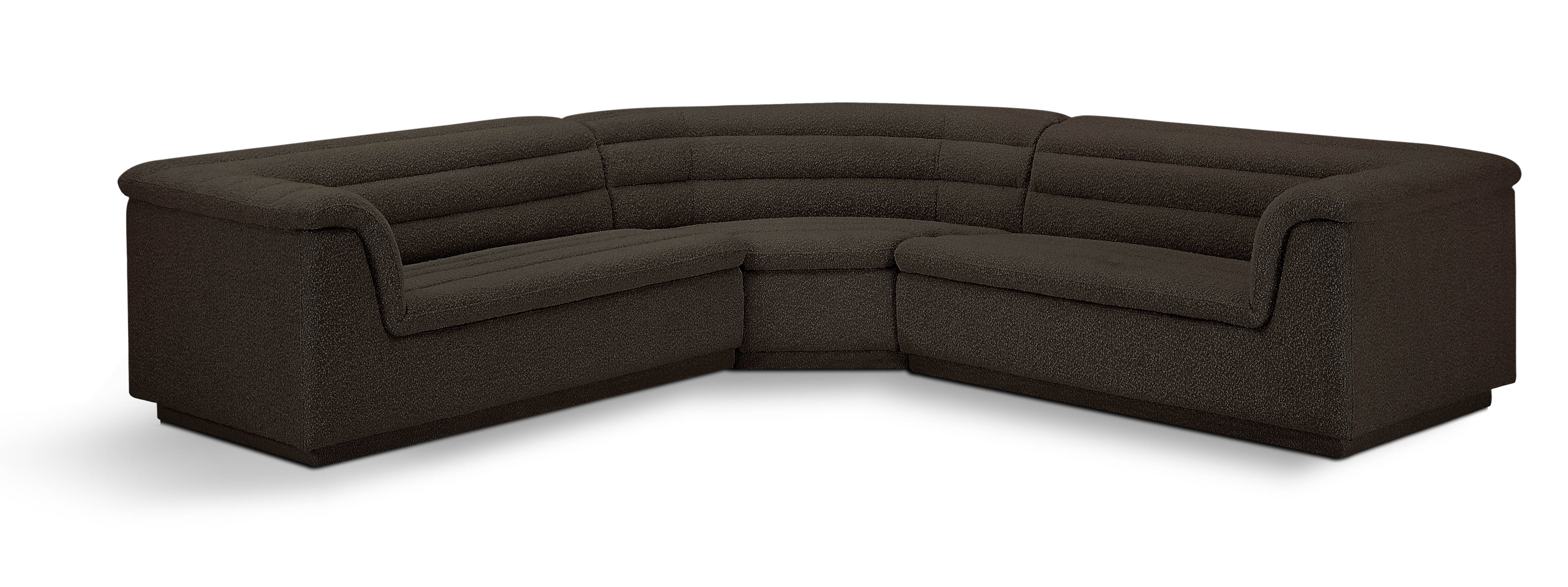 Sectionnel en tissu bouclé Cascade