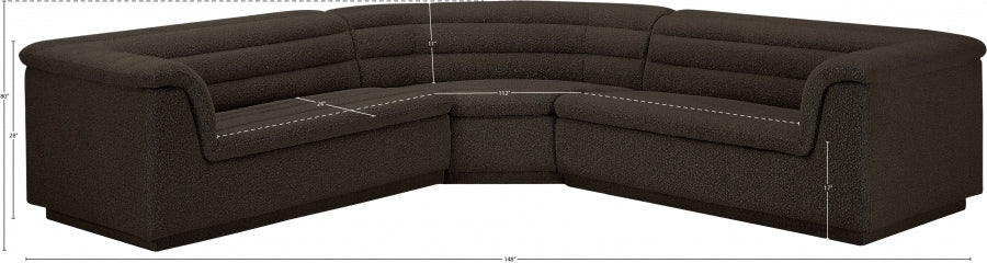 Sectionnel en tissu bouclé Cascade