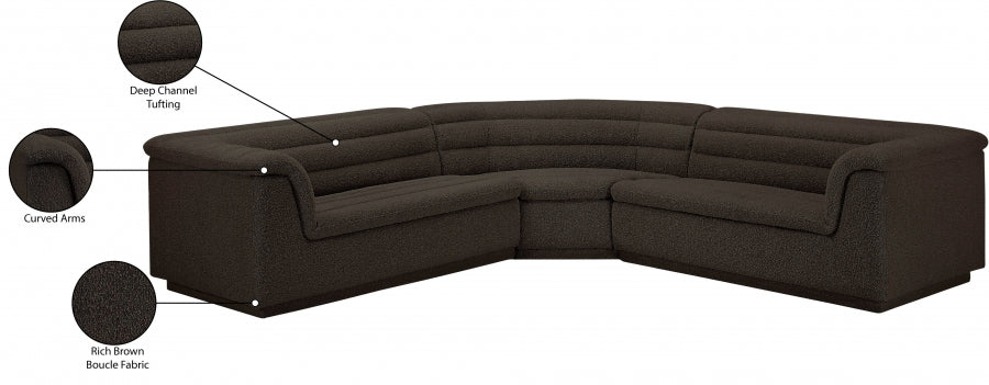 Sectionnel en tissu bouclé Cascade