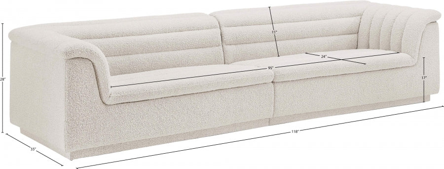 Canapé en tissu boucle Cascade