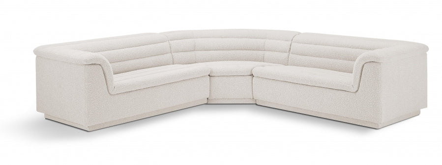 Sectionnel en tissu bouclé Cascade
