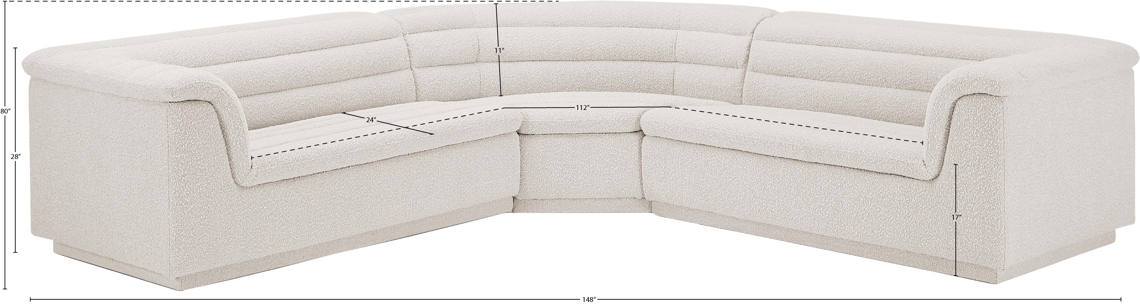 Sectionnel en tissu bouclé Cascade
