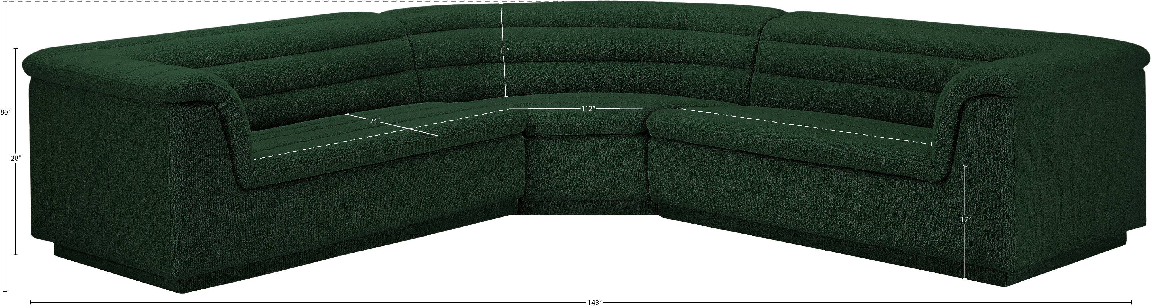 Sectionnel en tissu bouclé Cascade