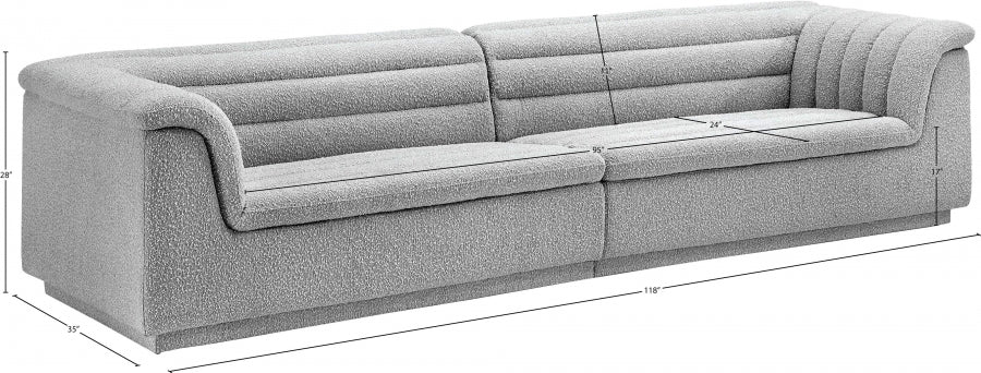 Canapé en tissu boucle Cascade