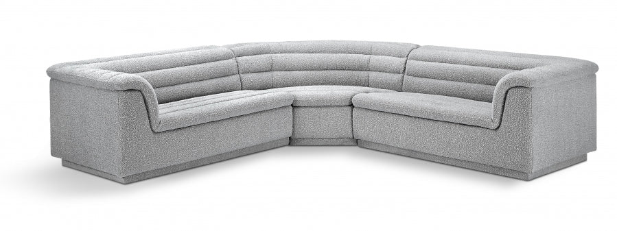 Sectionnel en tissu bouclé Cascade
