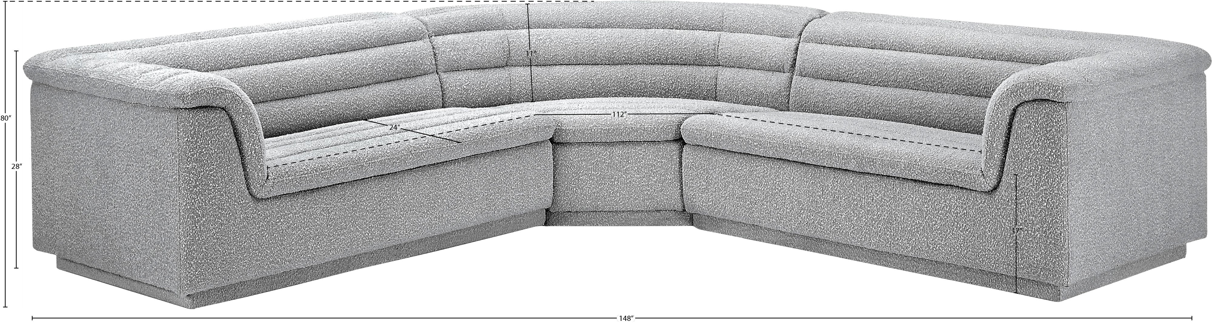 Sectionnel en tissu bouclé Cascade