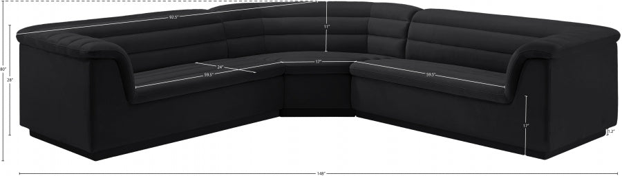 Sectionnel en tissu velours Cascade