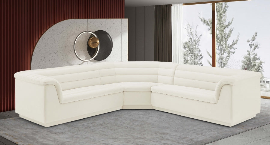 Sectionnel en tissu velours Cascade