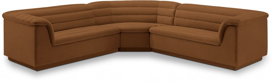 Sectionnel en tissu velours Cascade