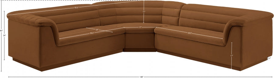 Sectionnel en tissu velours Cascade