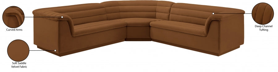 Sectionnel en tissu velours Cascade