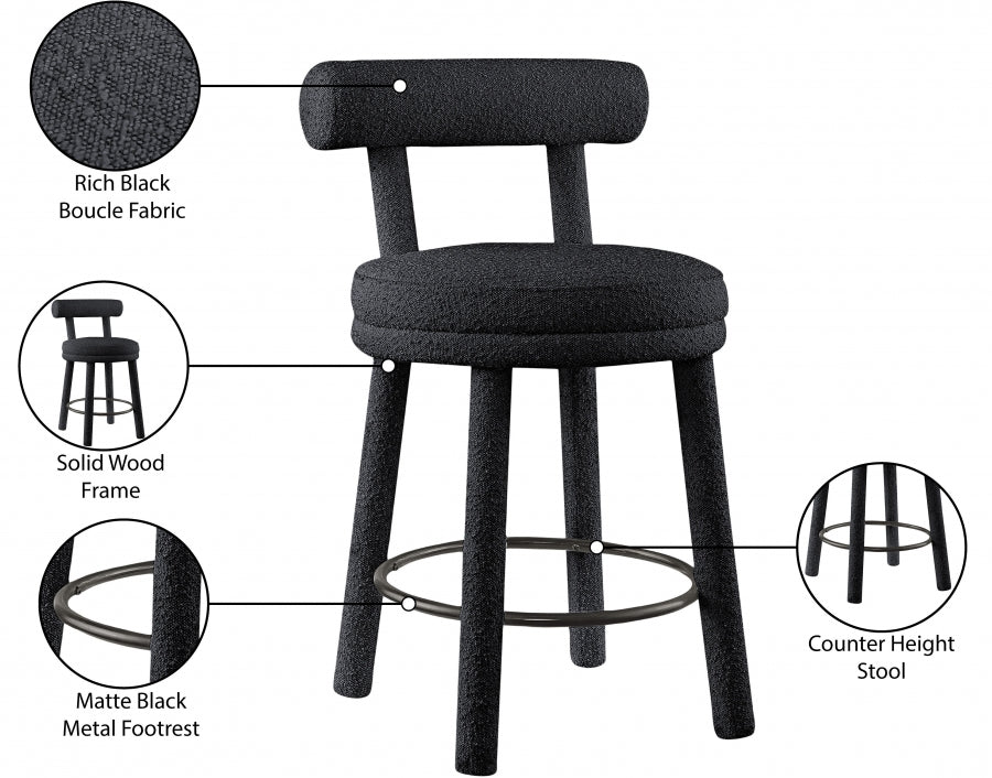 Tabourets de bar/comptoir en tissu Boucle Parlour