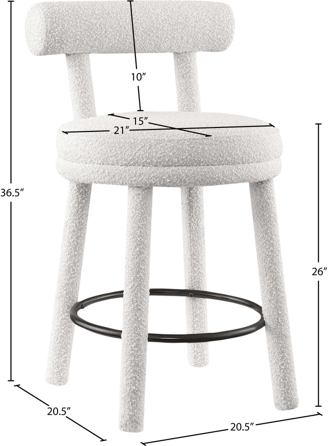 Tabourets de bar/comptoir en tissu Boucle Parlour