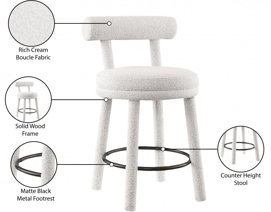 Tabourets de bar/comptoir en tissu Boucle Parlour