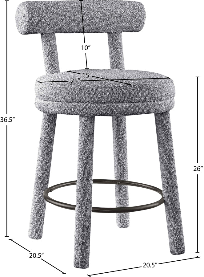 Tabourets de bar/comptoir en tissu Boucle Parlour