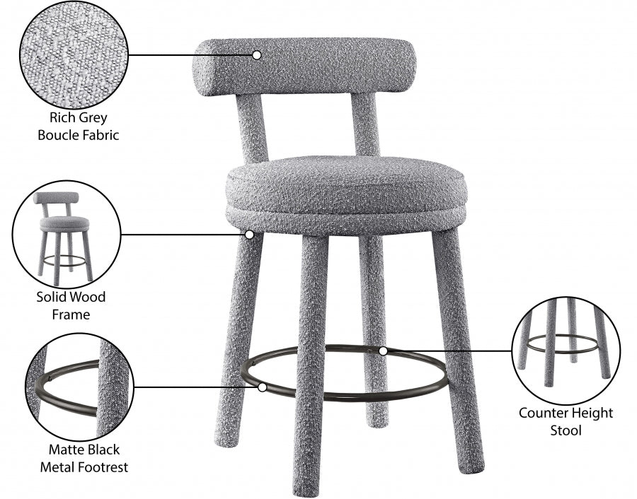 Tabourets de bar/comptoir en tissu Boucle Parlour