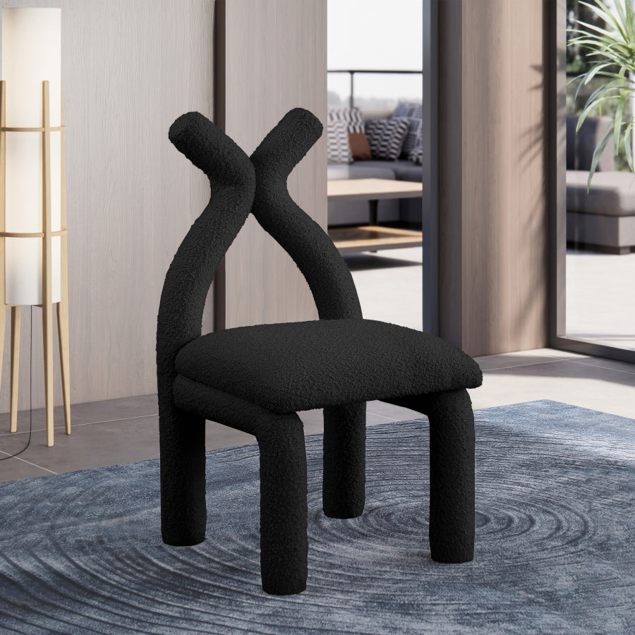 Chaise d'appoint / chaise de salle à manger en tissu Xena Boucle