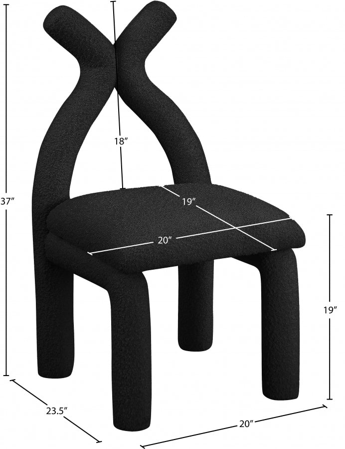 Chaise d'appoint / chaise de salle à manger en tissu Xena Boucle