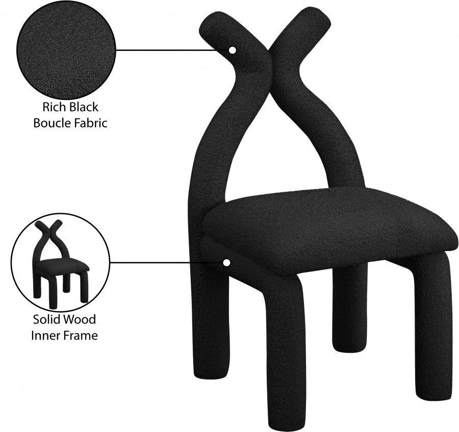 Chaise d'appoint / chaise de salle à manger en tissu Xena Boucle