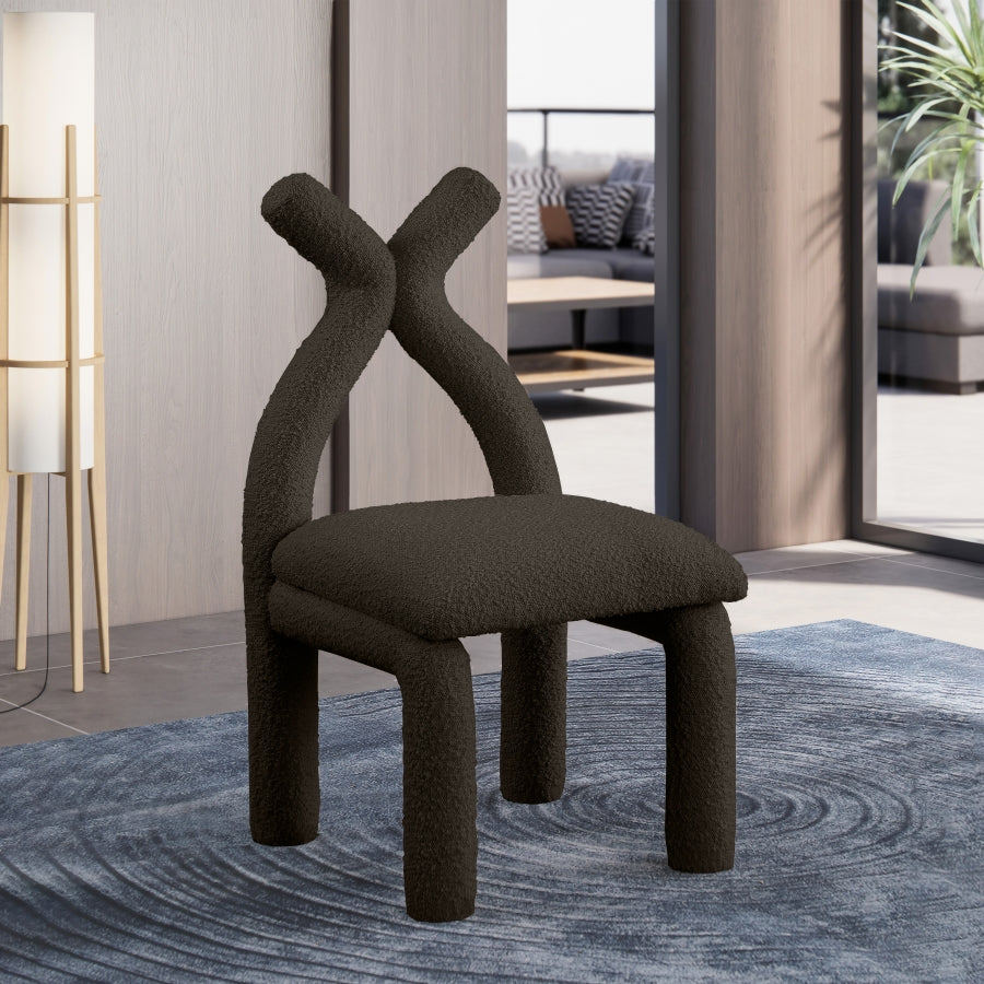 Chaise d'appoint / chaise de salle à manger en tissu Xena Boucle