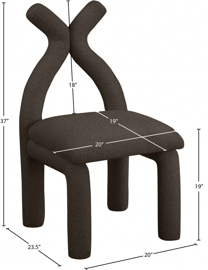 Chaise d'appoint / chaise de salle à manger en tissu Xena Boucle