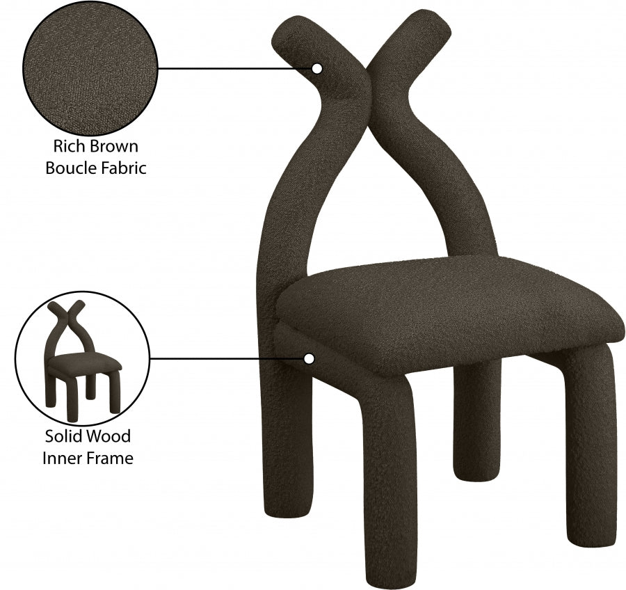 Chaise d'appoint / chaise de salle à manger en tissu Xena Boucle