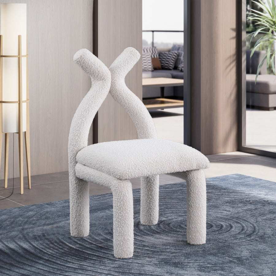 Chaise d'appoint / chaise de salle à manger en tissu Xena Boucle