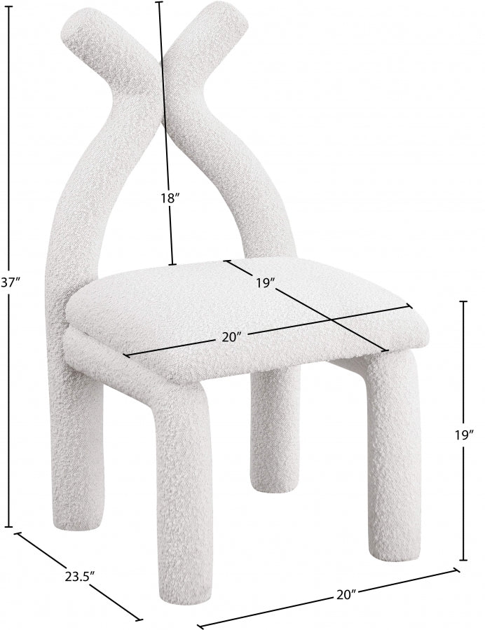 Chaise d'appoint / chaise de salle à manger en tissu Xena Boucle