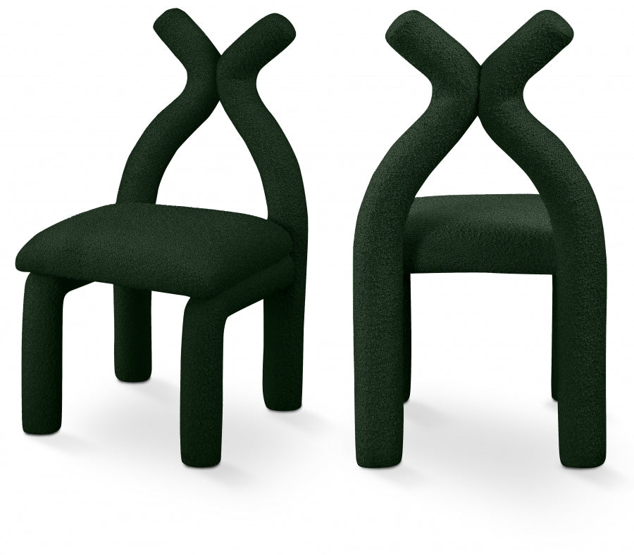 Chaise d'appoint / chaise de salle à manger en tissu Xena Boucle