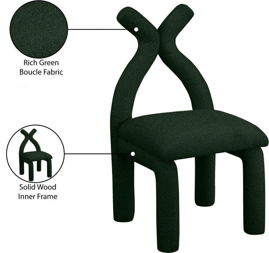 Chaise d'appoint / chaise de salle à manger en tissu Xena Boucle