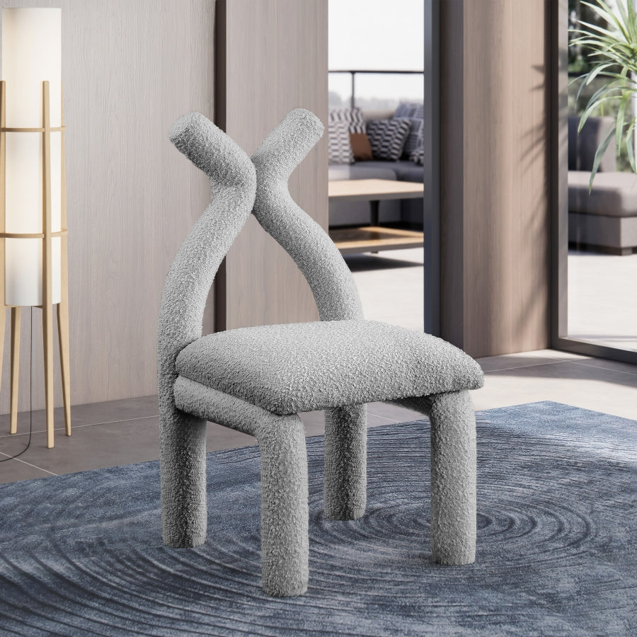 Chaise d'appoint / chaise de salle à manger en tissu Xena Boucle