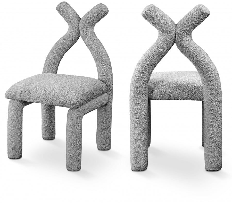 Chaise d'appoint / chaise de salle à manger en tissu Xena Boucle