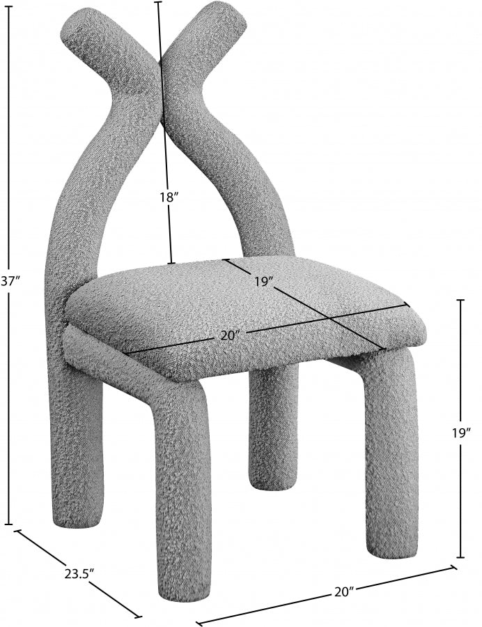 Chaise d'appoint / chaise de salle à manger en tissu Xena Boucle
