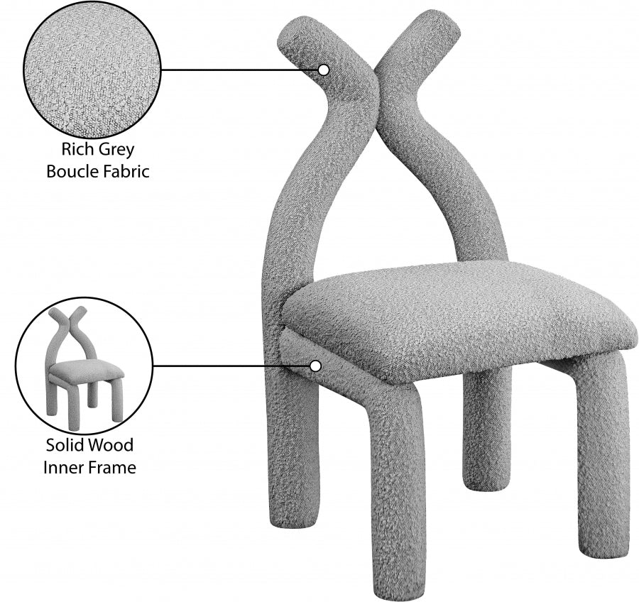 Chaise d'appoint / chaise de salle à manger en tissu Xena Boucle
