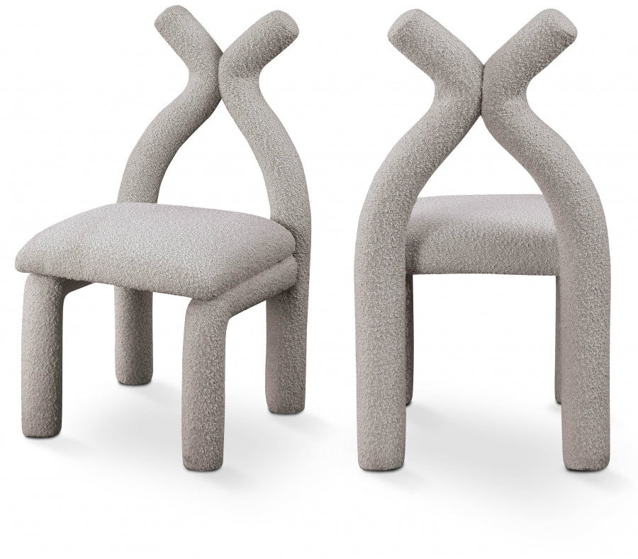 Chaise d'appoint / chaise de salle à manger en tissu Xena Boucle
